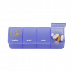 Boîte à pilules 1 jour - 4 compartments transparent bleu FR