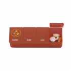 Boîte à pilules 1 jour - 4 compartments transparent rouge FR