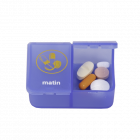Boîte à pilules 1 jour - 2 compartments transparent bleu FR