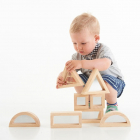 Spiegelblokken - Houten bouw blokken - Blank hout - Set van 8