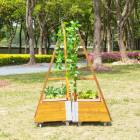 Jardinières Mobiles avec Treillis Triangulaire - Ensemble de 2