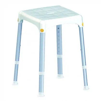 Tabouret de douche réglable en hauteur, blanc