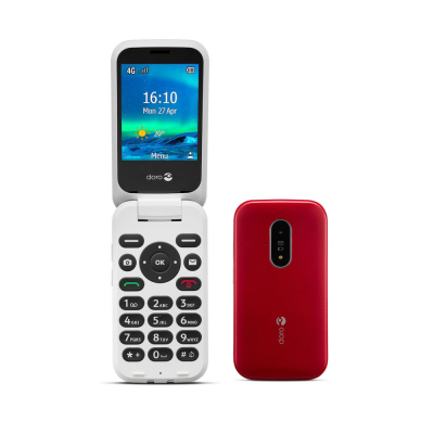 Mobiele telefoon 6820 4G met sprekende toetsen - rood/wit