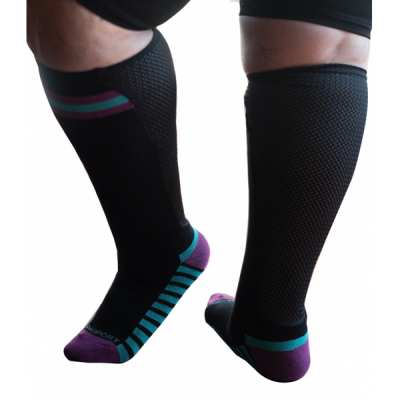 Sport chaussettes avec mesh panel - noir / violet 41 - 43