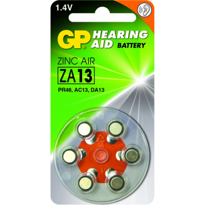 Zink Air hoorapparaat batterijen - ZA13, blister 6 stuks
