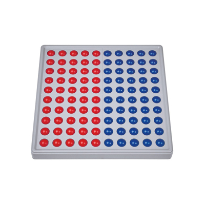 Abaco 100 - Model B - 5/5 ballen - Zonder getallen - Rood/blauw