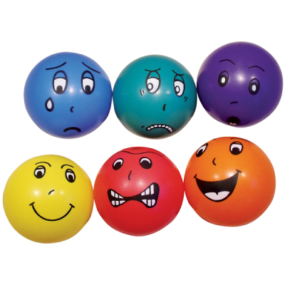 Grote ballen met gezichtsuitdrukkingen - Diameter 18 cm. - Set van 6 - Emotie - SEL