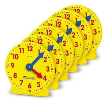 Learning Resources - Big Time - 12-uurs klokken - Set van 6