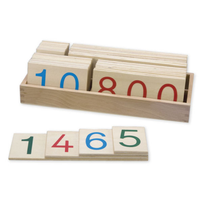 Grote houten getalkaarten - 37-delige set