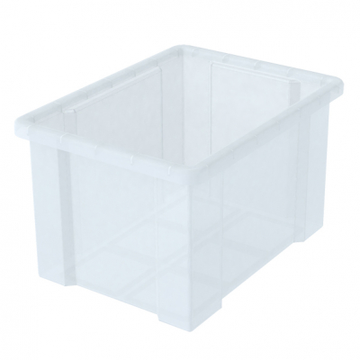 Boîte de rangement sans couvercle, transparente - taille L 