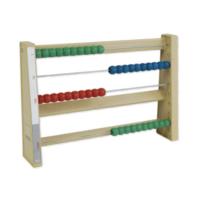 Cadre arithmétique Montessori en RE-Wood, 4 rangées/4 chiffres