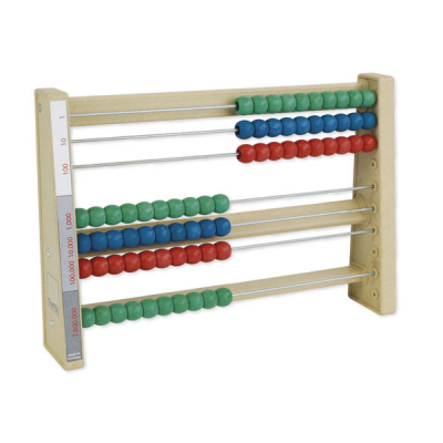 Cadre arithmétique Montessori en RE-Wood, 7 rangées/7 chiffres