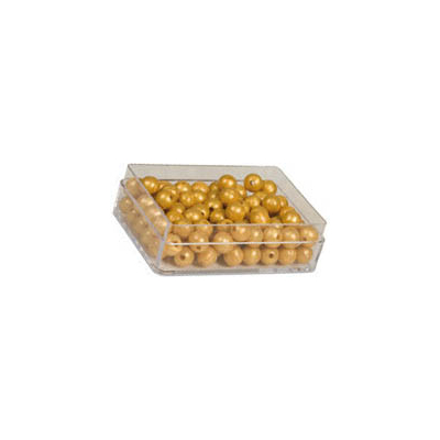 Plastic doosje met 100 gouden kralen: l