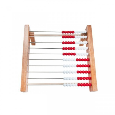 Rack de calcul en bois individuelle jusqu'à 100 avec changement de couleur - Rouge - Blanc - Perles - Boulier