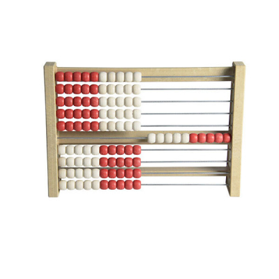 Re-Wood - Rack de calcul jusqu'à 100 individus avec changement de couleur - Rouge - Blanc - Perles - Boulier