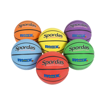 Spordas Gekleurde basketballen - Set van 6 / Lot de 6 ballons de basket Spordas Max couleur