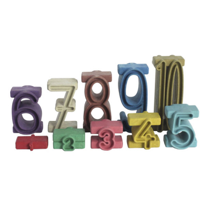 Stapelcijfers - Getal-op-getal - 34-delig - Montessorikleuren